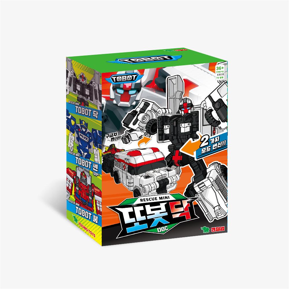 Young Toys Тобот Мини Дак+Ссен+Бум Набор из 3 трансформирующихся роботов (Скорая помощь, Полиция, Пожарная машина)