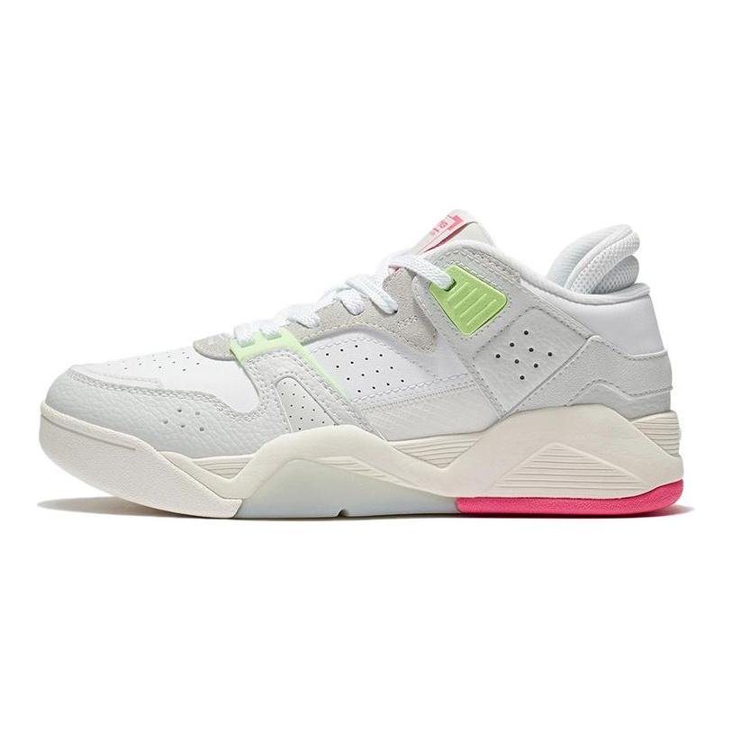 Li Ning Скользкие Устойчивые к истиранию Амортизирующие Низкие Винтажные Баскетбольные Кроссовки Женские Серый Зеленый Красный AGBS032-3