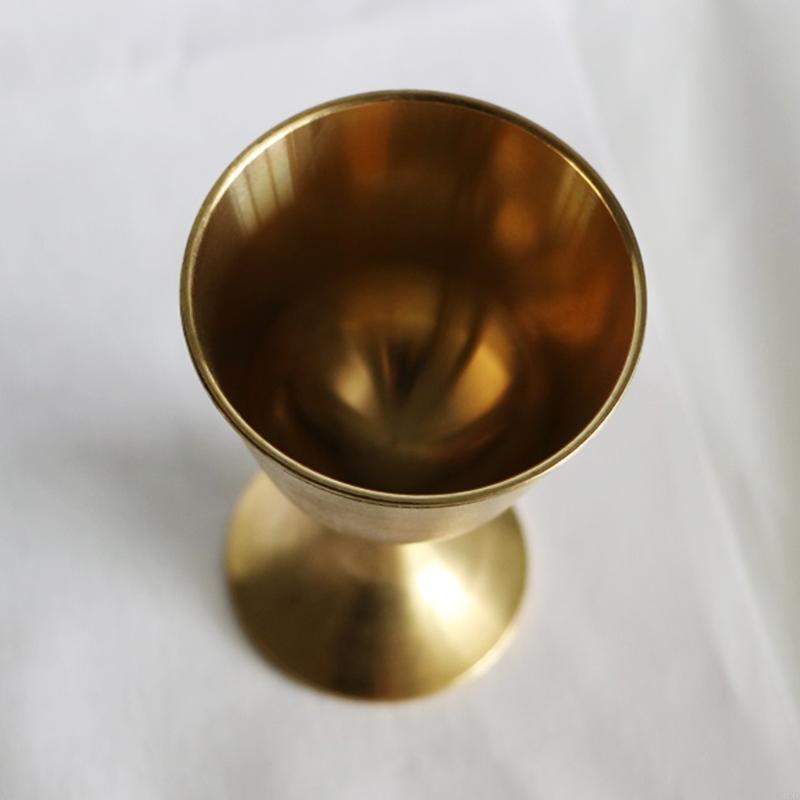 62KD Ritual Cup Altar Goblet Wicca Gold Plating Brass Ceremony Moon Divination Astrological Tool Witchcraft Prop Supplies