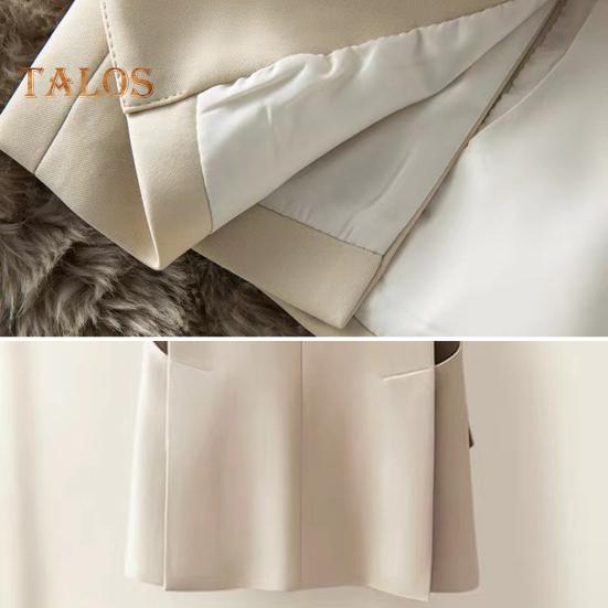 Женский костюм, жилет, застежка на одну пуговицу, кардиган без рукавов с v-образным вырезом и лацканами, средней длины, однотонное деловое деловое пальто для поездок на работу