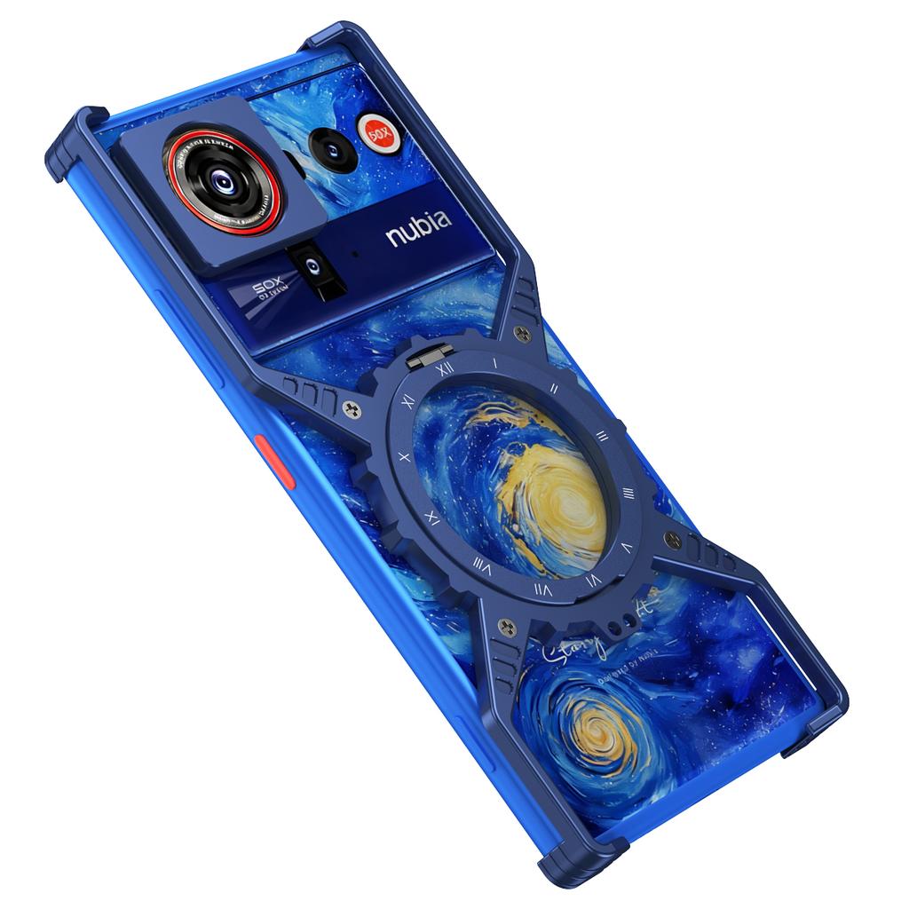 Чехол для ZTE nubia Z80 Ultra 5G, светящийся, с магнитным держателем-подставкой, алюминиевый сплав + поликарбонатный бампер, чехол для телефона, теплоотвод