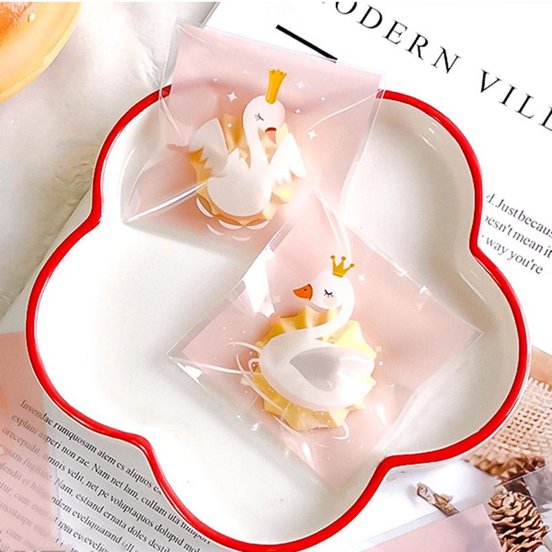 100 шт. мультяшная упаковка для выпечки, пакет для печенья, лунные кексы, закуски, самоклеящаяся упаковка для выпечки