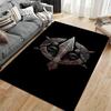 Spiritual Area Rug, Viking Spear Odin Ravens Silver Celtic Knot Poster, Living Room Decor, Non-Slip Mat