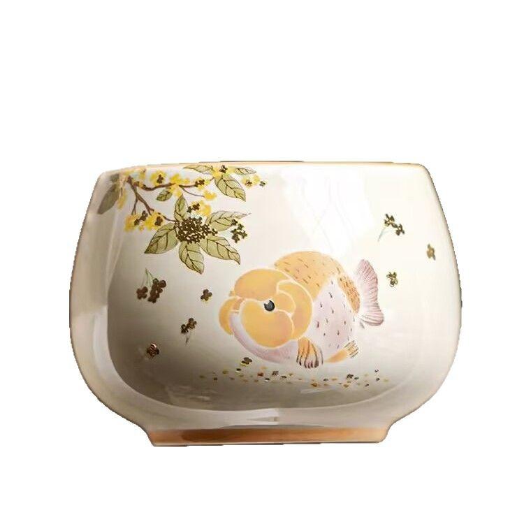 Plant Ash Big Head Goldfish Teacup Large Ceramic Tea Cup Creative And Cute Master Cup Single Cup High Value Teacup