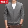 Hengyuanxiang Men's 100% Cashmere V-Neck Cardigan