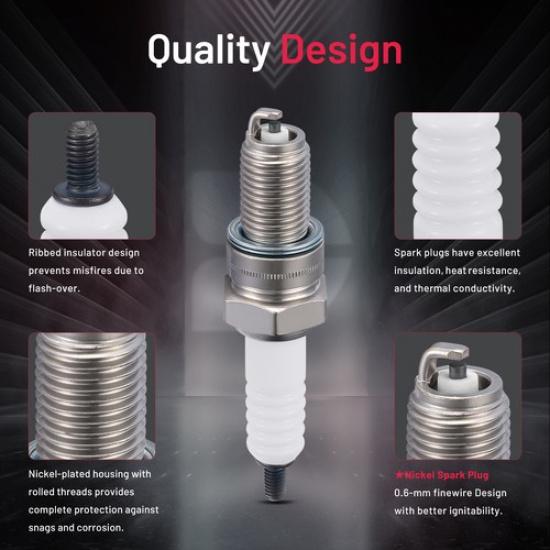 Комплект из 4 свечей зажигания 7162 для Suzuki TU250 2011-2017 годов выпуска