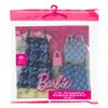Комплект из 2 джинсовых платьев и комплекта одежды для кукол Barbie Fashion, аксессуары для детей от 3 лет, синий, HRH45, кукла/домик и