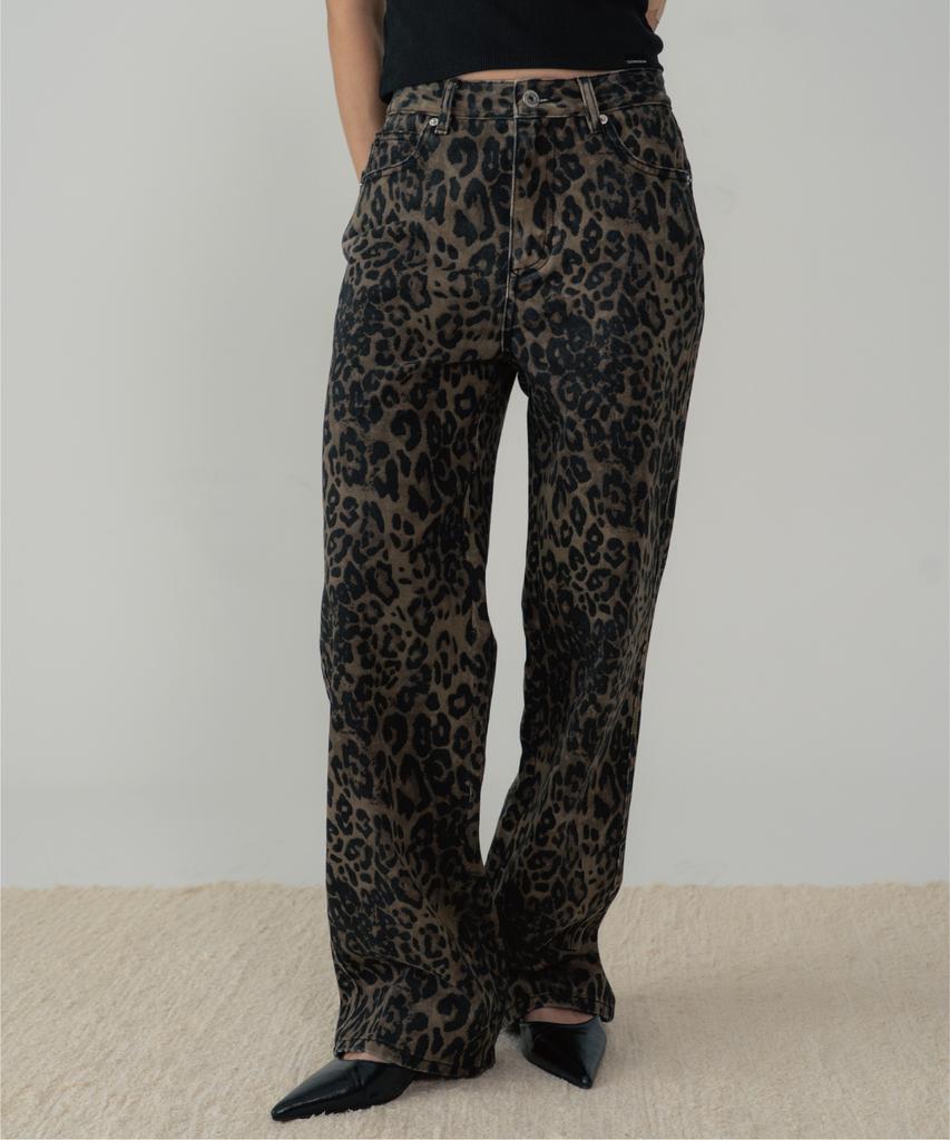 ZIZEMUSEUM Leopard Wide Pants (Brown)