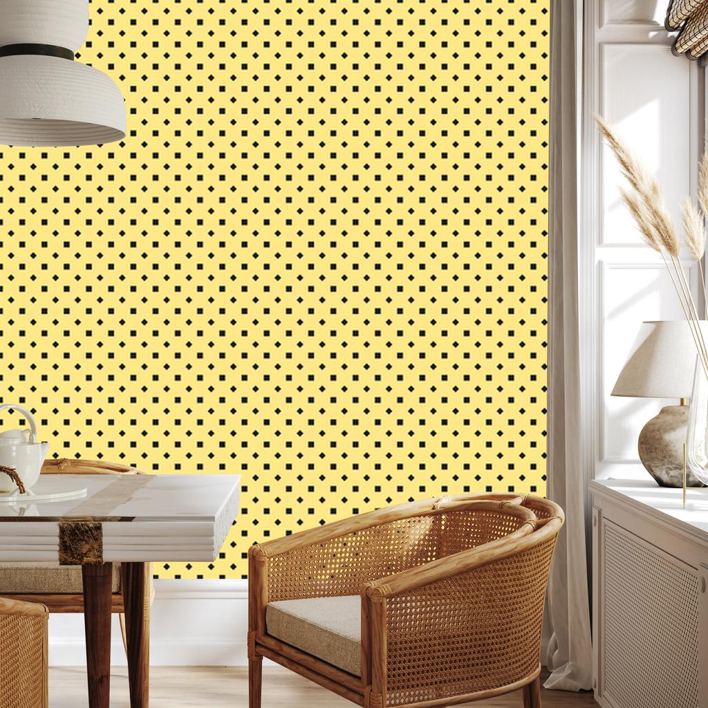 Cream Dots Wallpaper with Yellow Center for Living Room and Bedroom 50x1000