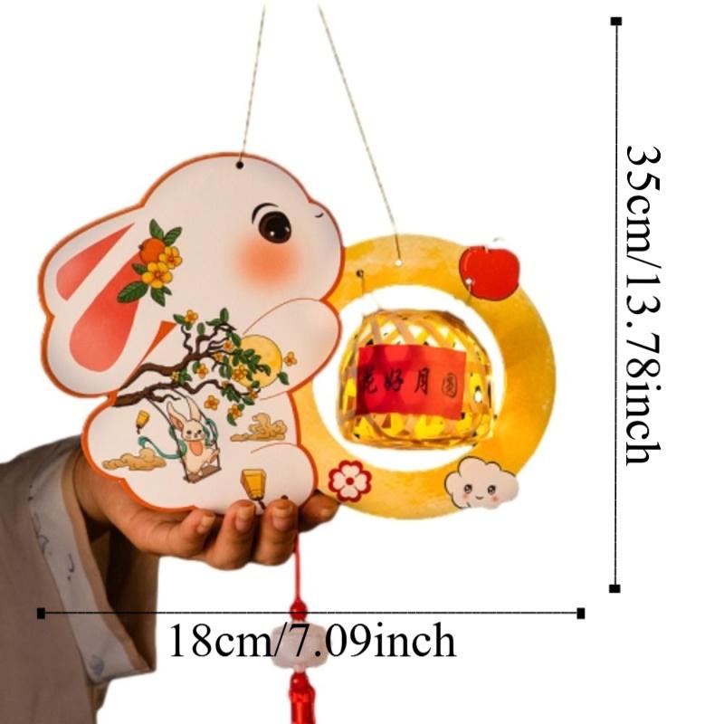 Милый мультяшный фонарь к Празднику середины осени, подвесные лампы в виде кролика, подарок