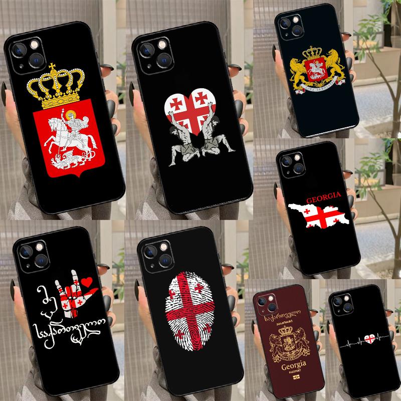 Georgia Flag Phone Case For iPhone 17 17Air 16 15 14 13 11 12 Pro Max 12 13 Mini 16E Shockproof Cover