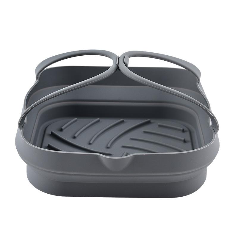 1Pc Air Fryer Oven Silicone Baking Tray Reusable Pizza Fried Chicken Basket Silicone Molds for Air Fryer Grill Pan Accessories Tool