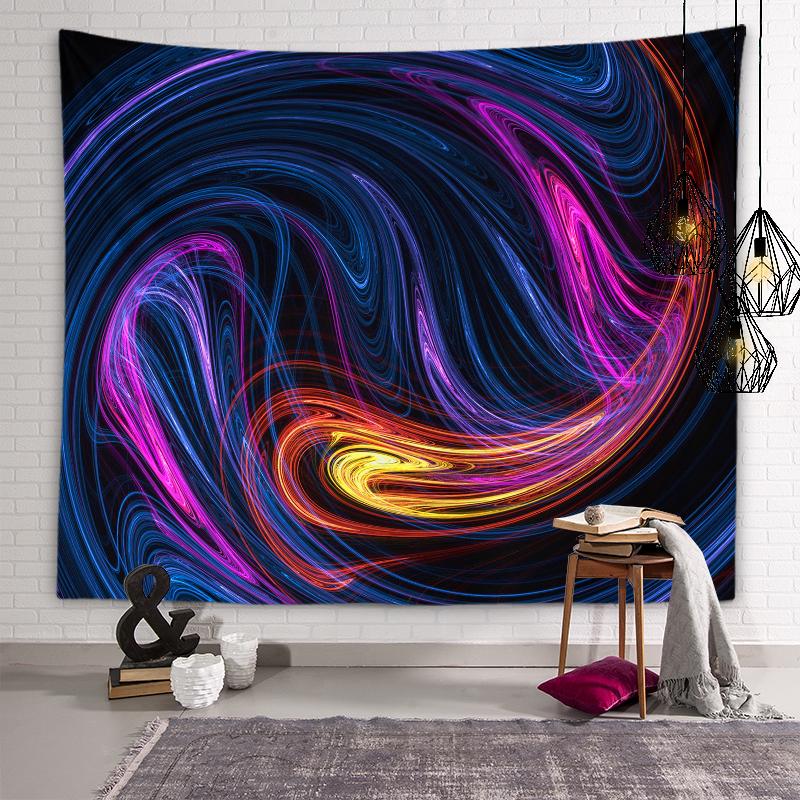 Индивидуальный красочный гобелен с котом, психоделический геометрический мандала, настенный художественный гобелен, хиппи, богемный гобелен, домашний декор для комнаты