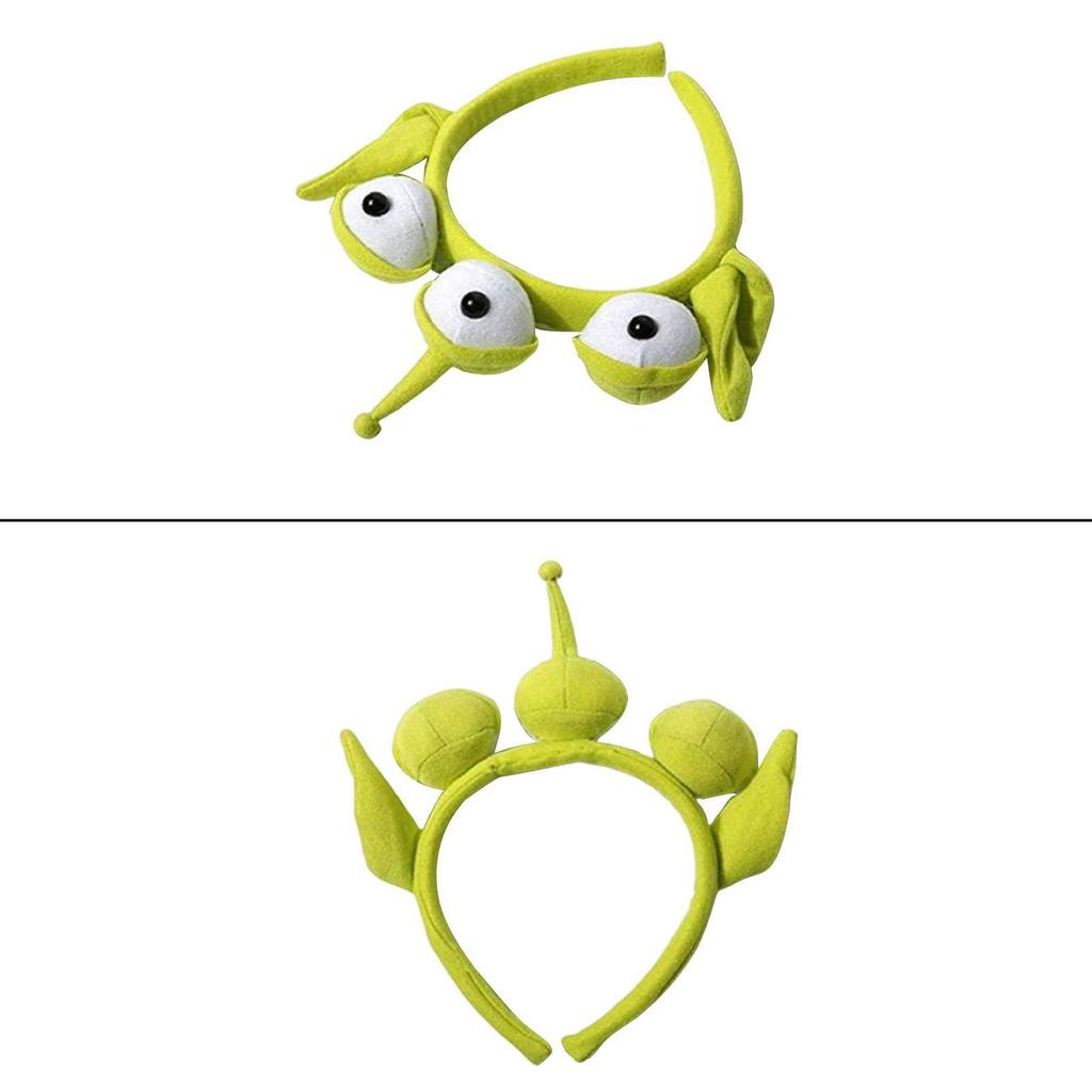 Зеленая повязка на голову инопланетянин, аксессуары для косплея, аниме, три глаза, резинки для волос для мальчика, милый забавный мультяшный персонаж