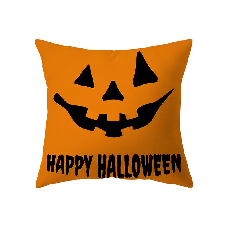 Happy Halloween Horror Pumpkin Spider Print Pattern Cushion Cover Home Living Room Sofa Decoration Square Pillow Pillow Cover