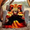 Bakugou Flannel Blanket Soft Warm All-Season Throw, Design for Camping, Car Travel, Hiking Sofa, Bed, Office Perfect Gift for Parties