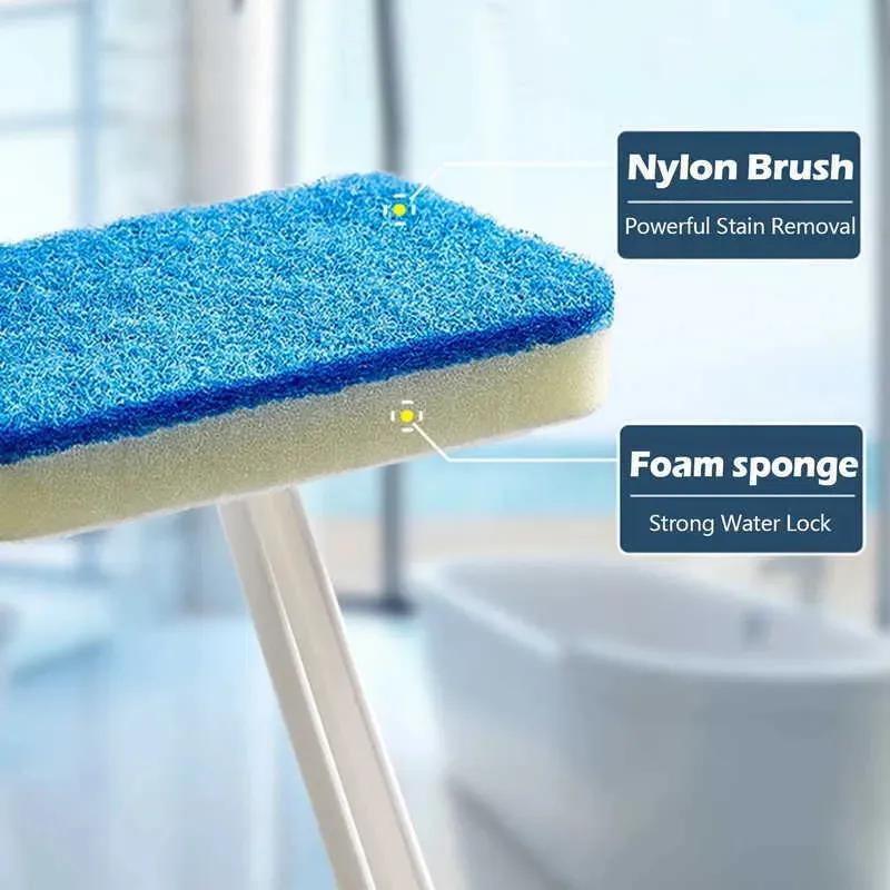 Bathroom Cleaning Brushes Multifunctional Brush Long Handle Removable Sponge Household Tool for Wall Bathtub Ceramic Tile Clean XJY71