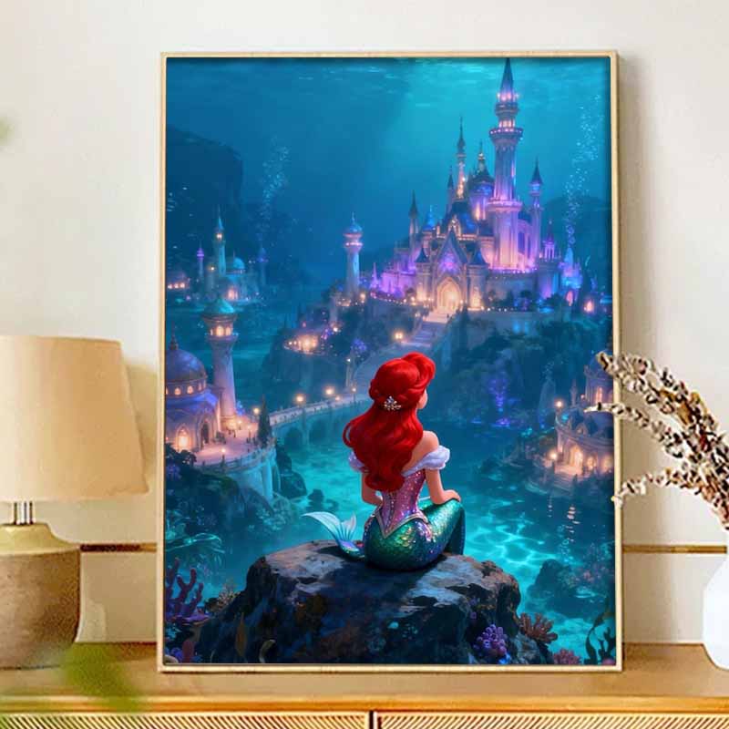 Disney Набор для алмазной живописи Русалочка Ариэль 5D Алмазное искусство Декор для дома Креативный ручной работы Подарок