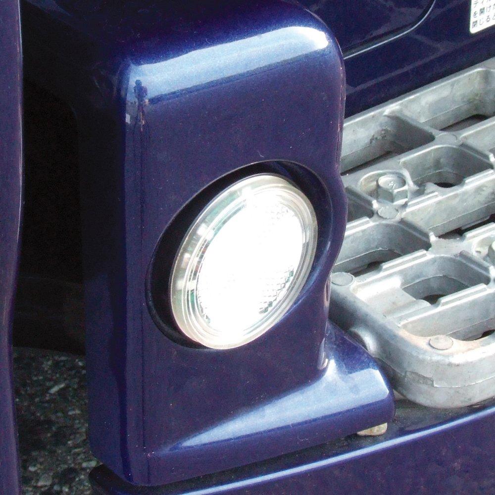 Tsuchiya Yac Светодиодная лампа-отражатель в салон автомобиля, круглая, DC24V, 2 шт., прозрачный/белый (Свет) СЕ-347