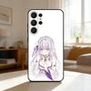 Чехол для телефона Re Zero Рем Эмилия для Samsung S26, S25, S24, S21, S22, S23, S30, Ultra, S20, FE, Lite, 10, 9, Черный чехол