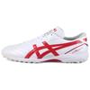 C3 Comfortable Fit TF (Rubber Studs) Kangaroo Leather Soccer Shoes Unisex Soccer Shoes White Red 1113A032111