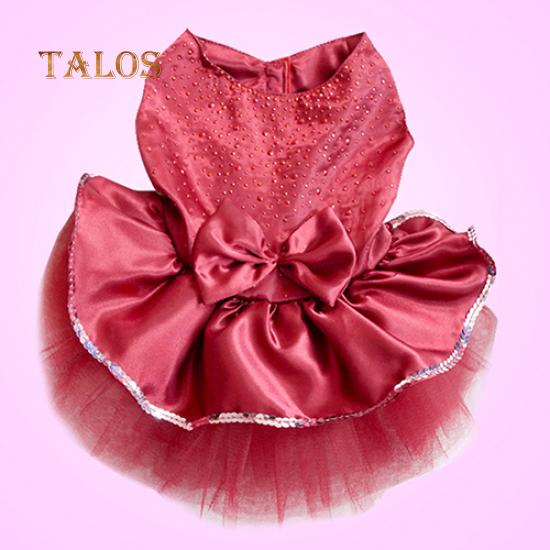 Pet Dog Puppy Bow Gauze Tutu Dress Skirt Cat Sequin Princess Clothes Apparel Comfortable