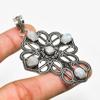 Rainbow Moonstone Gemstone Handmade 925 Silver Plated Jewelry Pendant 2.46"