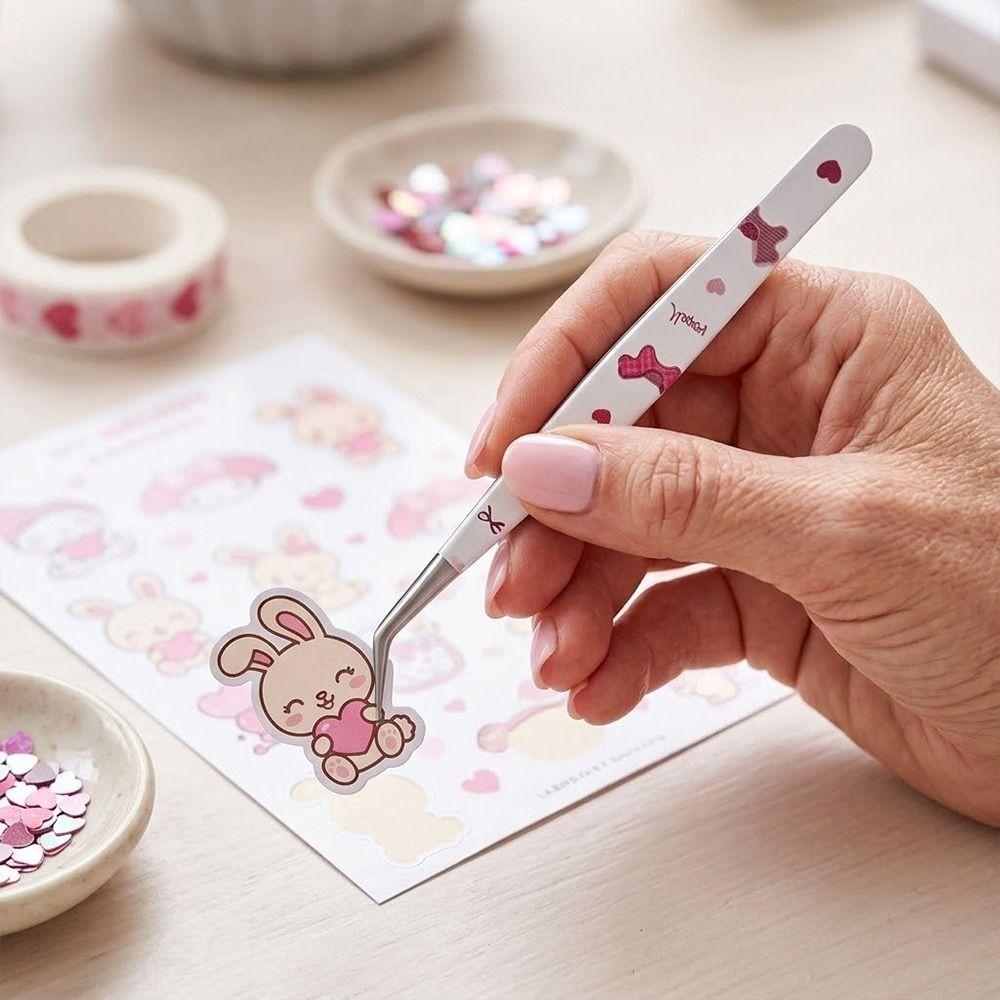 Anti-static Curved Stickers Tweezers Stainless Steel Lashes Extension Tweezer Extensions Grafting