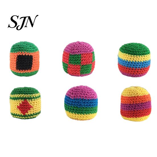 Balance Improvement Toy Crochet Juggle Balls for Kids, Soft Handwoven Knitted Sacks Skill Footbag Beginners Building Fun Improve Reflexes Coordination