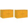VidaXL Meubles TV 2 pcs jaune moutarde 67x39x44 cm acier, banc TV, meuble télé, meuble multimédia, buffet TV, meuble hifi, 841638