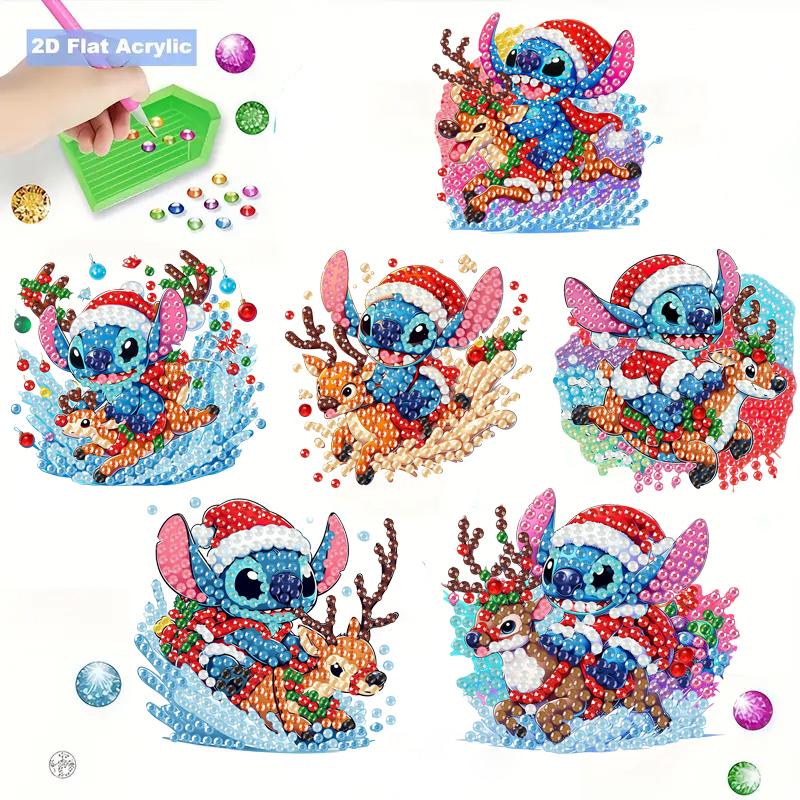 6Pcs Lovely Elk Diamond Art Fridge Magnet Diamond Painting Refrigerator Magnet Diamond Painting Fridge Magnet for Adults Beginners