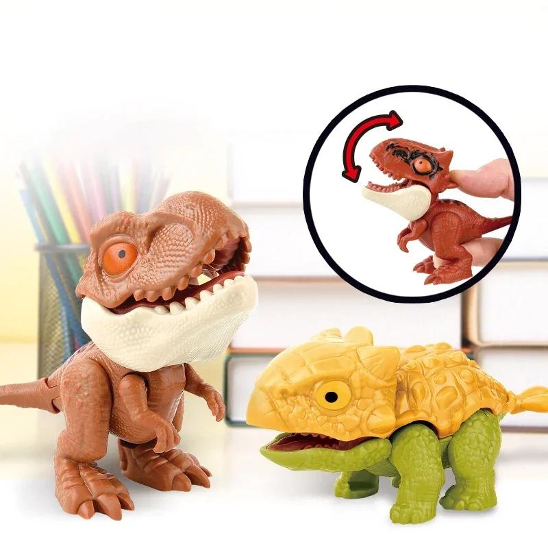 20-1PCS Finger Dinosaur Tricky Tyrannosaurus Finger-biting Dinosaurs Movable Joints Hand Doll Prop Dino Toys for Children Gifts