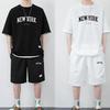 New York Футболки Короткие штаны Костюм из двух частей Мужской летний модный спортивный костюм с коротким рукавом Комплект Шорты Женский уличный стиль Футболки Топы