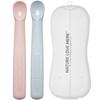 Nature Love Mere Baby Food Stage 1 Spoon, 2 Types + Case Set, Soft Pink (spoon), Soft Gray (spoon), 1 Set