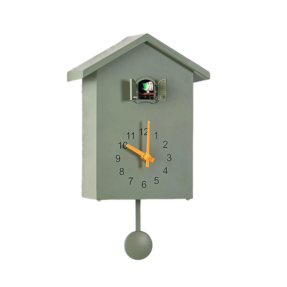 Cuckoo Wall Clocks For Home Decor Battery Operated Bird House Clock Smart Night Mode Hourly Chime Wall Clock For Living Room