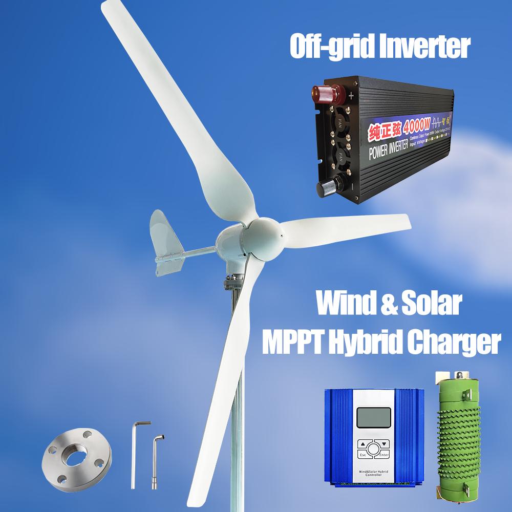 4000W High Power Wind Turbine Generator Wind Power Complete System Kit Output 220V For Home Appliance Electric Generator Camping