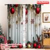 2D Flat Printing 2pcs Christmas Curtains Christmas6 Durable 100% Polyester Fabric Without Electricity Spring Use for