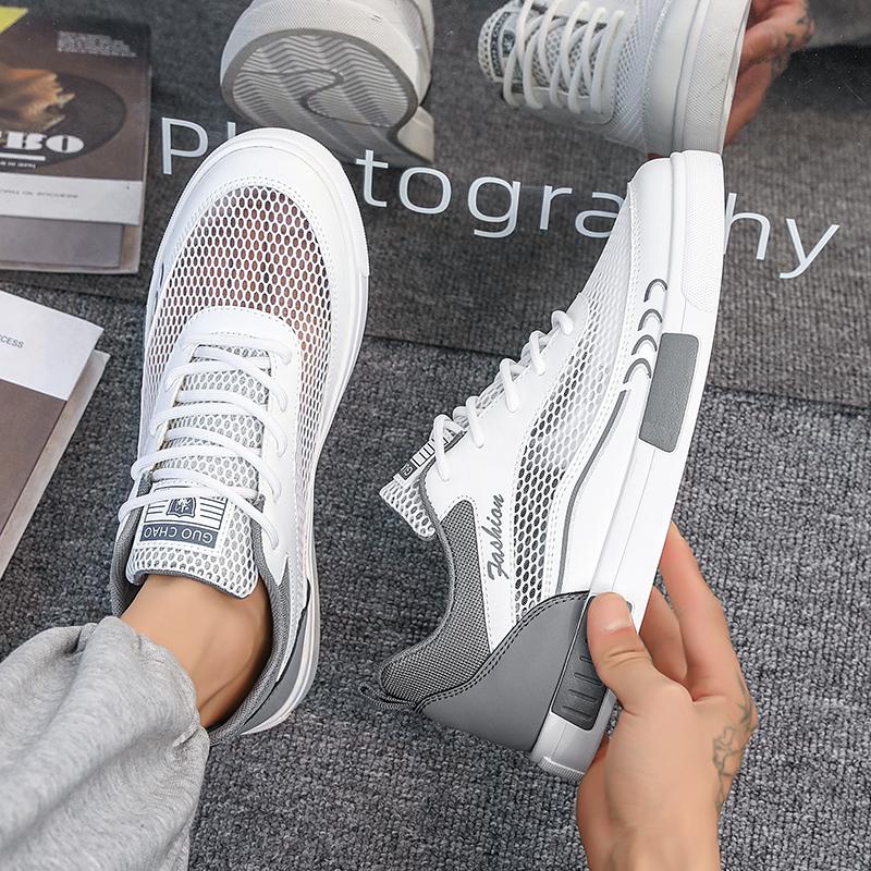 Мужская спортивная обувь, повседневная обувь для скейтбординга, летние дышащие кроссовки для бега для подростков, большие размеры