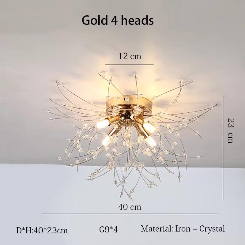 Nordic Modern Dandelion Ceiling Light Crystal Light Romantic Bedroom Dining Room Living Room Firefly Fireworks Lighting(bulb NOT Included)