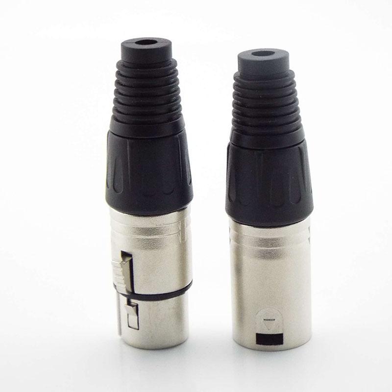 3 Pin 4 Pin Core XLR Power Connector Adapter Male Female Audio Cable MIC Plug Jack Cannon Terminals Microphone Wire