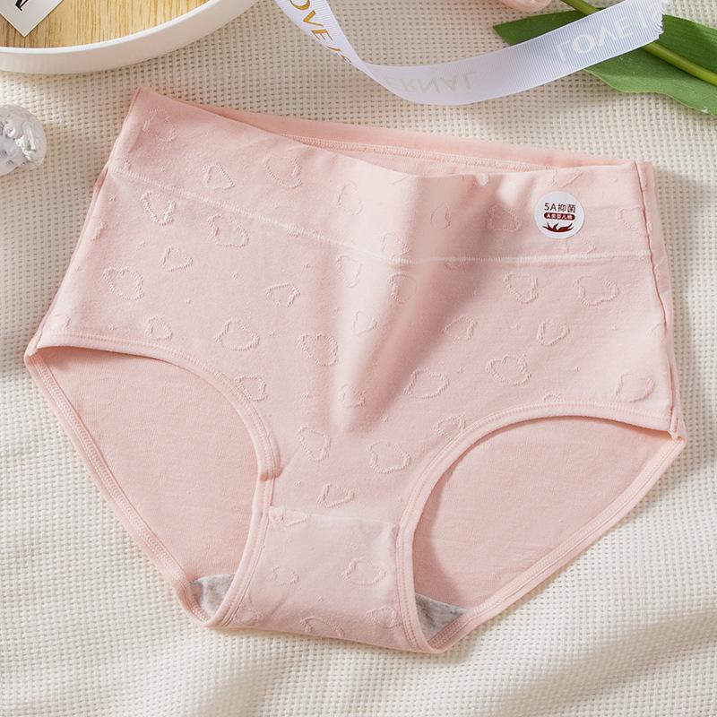 Женское хлопковое нижнее белье с высокой талией и антибактериальной промежностью 5A — большой размер, бесшовное и удобное