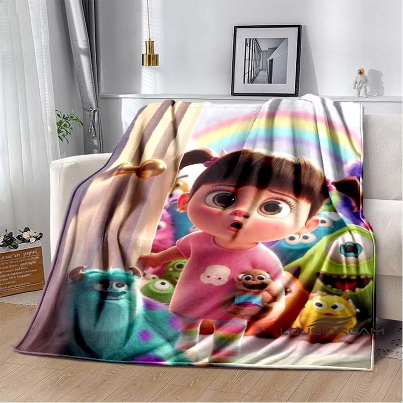 This Soft Flannel Blanket From The Cartoon "Monsters, Inc." Is Suitable for Beds, Sofas, and Home Bedroom Covers.