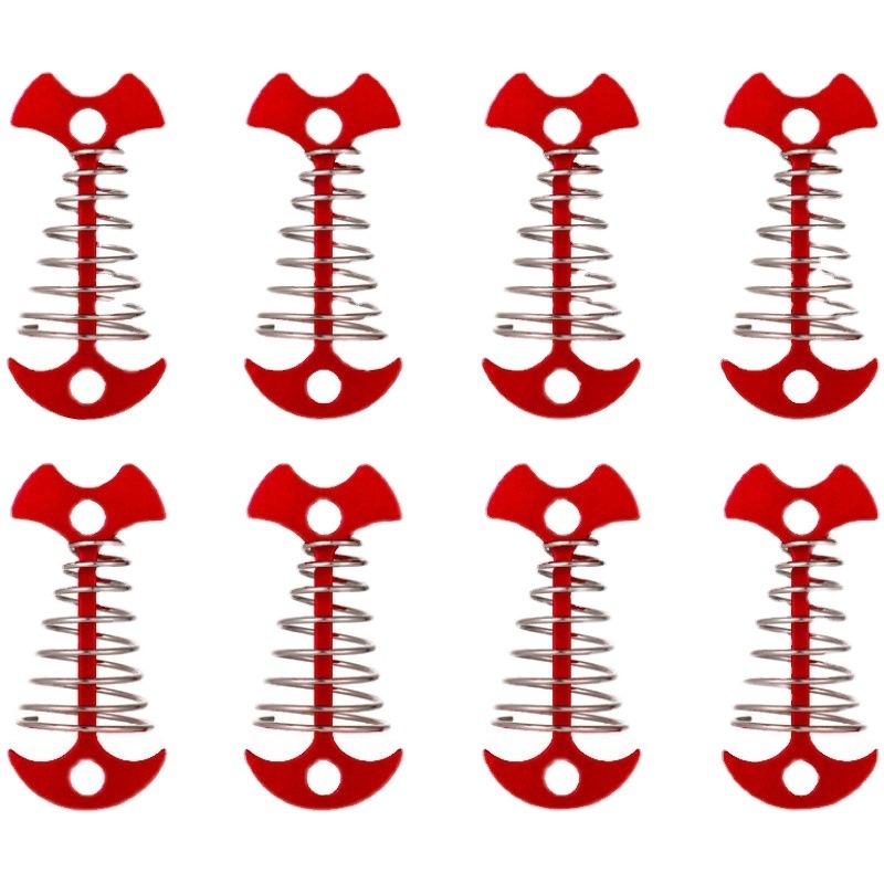 Anchor Type Fishbone Spring Fixed Tent Pegs Aluminum Alloy 4mm Thick for Outdoor Camping Deck Plank Road Windproof Rope