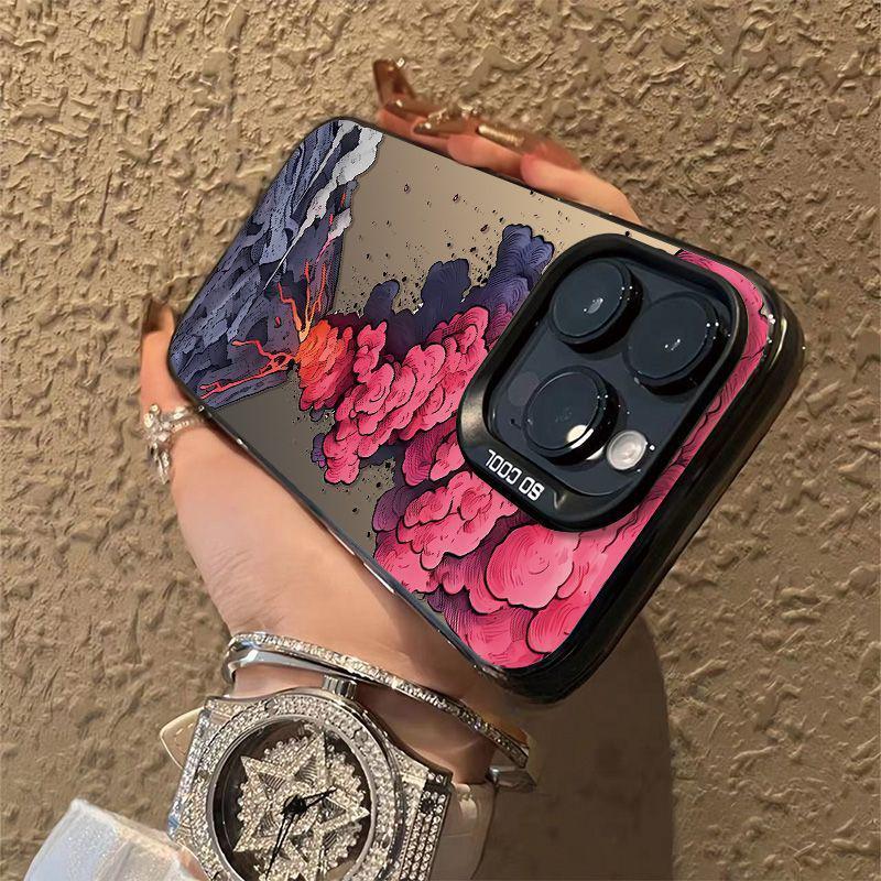 Креативный чехол для телефона «Извержение вулкана» для iPhone 13/14/15 Pro Max/16 Pro/17