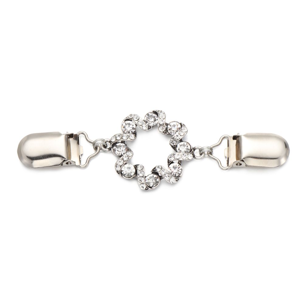 Fashion Gift Charm Shiny Rhinestone Blouse Collar Pin Brooches Women Shawl Clip Cardigan Duck Clip