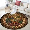 Prehistoric Glass Round Area Rug Under Office Chairs Bedroom Living Room Home Decor