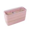 Health Material 3-Layer Microwave Lunch Container Japanese Bento Bento Eco Friendly Beat Straw 900 Ml Lunchbox | Breakfast Boxes