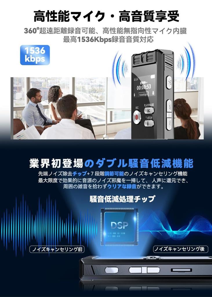 Диктофон ottosvo Дизайн линейного входа Внешний микрофон IC 32 ГБ Большой непрерывный режим использования до 115 OTG Поддерживает повтор вызова и разделение монитора VOR