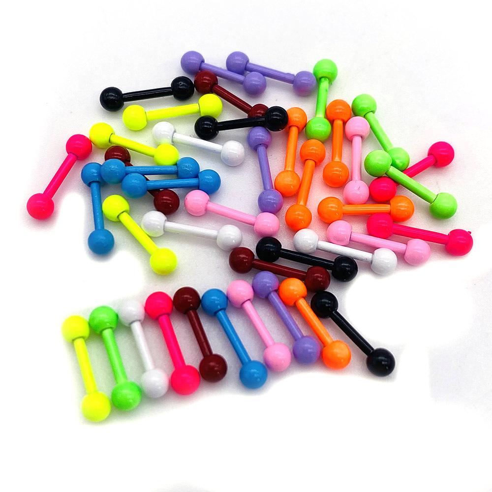 4Pcs Stainless Steel Barbell Earrings Body Piercing Jewelry