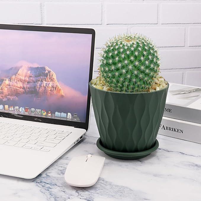 6.3 Inch Flower Pots for Home Decoration, Indoor Plant Pots, Gardening Pots for Plants, Plastic Flower Pots for Garden Plants